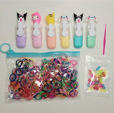 Kit Loom Bands - 500 gomitas + resaltadores con tapa reutilizable