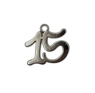 Dije número 15 x unidad