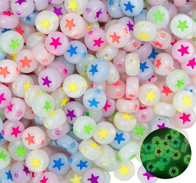 400u aprox brillan en la oscuridad, estrellas (50g)