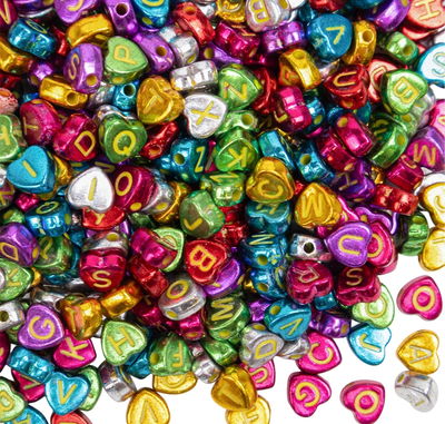 Letras corazón metalizadas (50g)