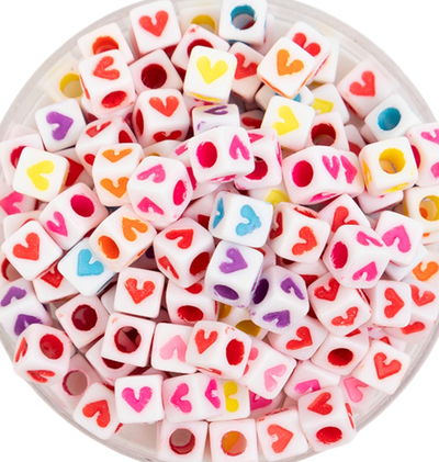 Corazones multicolor cuadrados 5mm (50g)