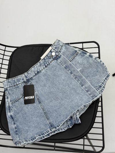 SKORT BOTÓN CELESTE