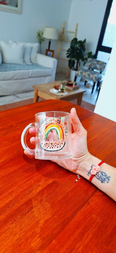 Taza de Vidrio Transparente Sandia