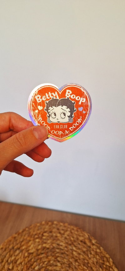 Sticker Holográfico Betty Boop Corazón