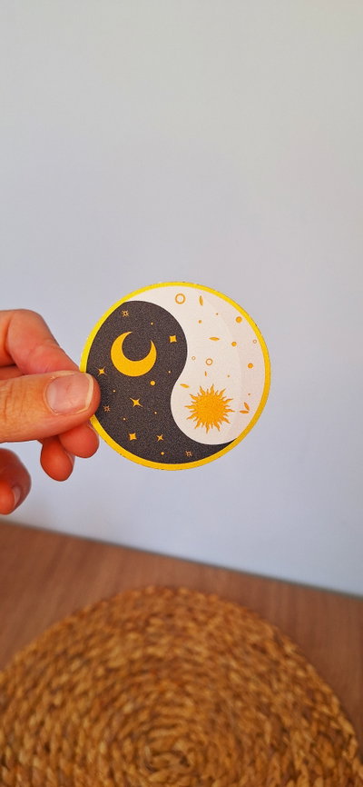 Sticker Holográfico Luna Ying Yang