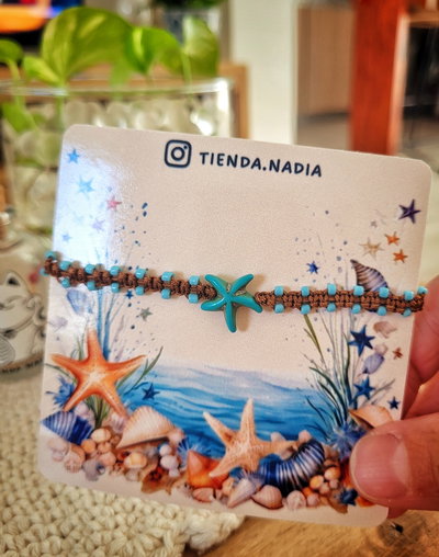 Tobillera tejida Estrella de Mar Blue
