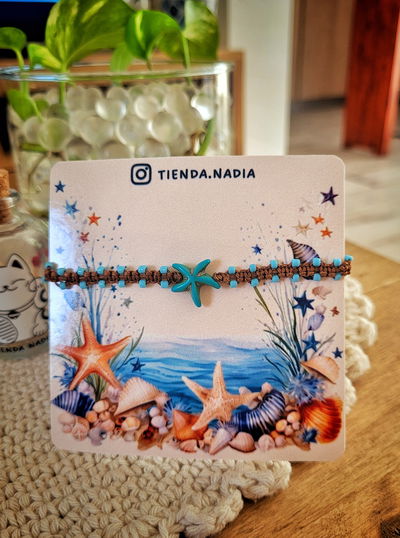 Tobillera tejida Estrella de Mar Blue