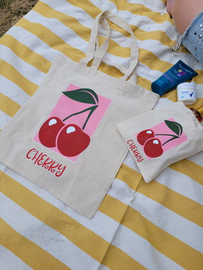 Tote bag y mini bag "Cherry"