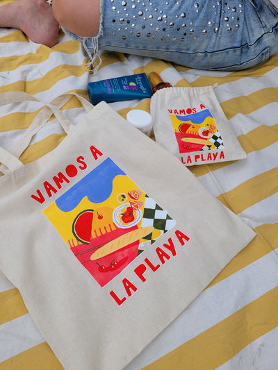 Tote bag y mini bag "La playa"