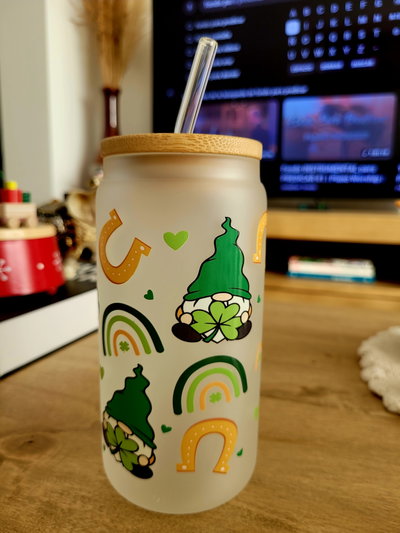 Vaso de vidrio esmerilado Suerte