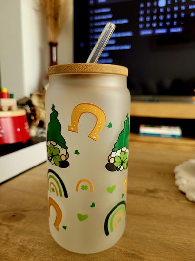 Vaso de vidrio esmerilado Suerte