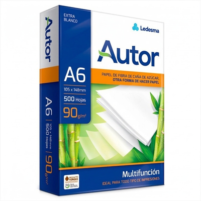 Resma A6  Autor 90g – Extra Blanca (500 Hojas)