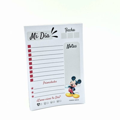 Mickey PDF Imprimible Taco / Block de Nota A6 