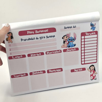 Stich Planner Semanal A4 PDF Imprimible Taco / Block 