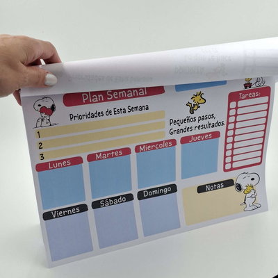 Snoopy Planner Semanal A4 PDF Imprimible Taco / Block 