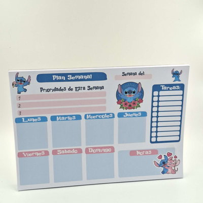 Stich Planner Semanal A4 PDF Imprimible Taco / Block 