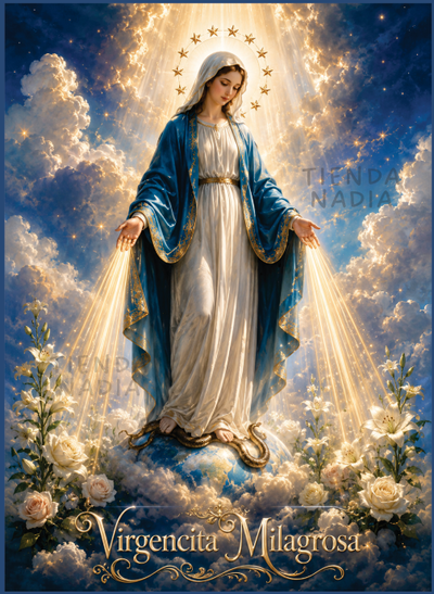 PDF Imprimible Cuaderno A5 Virgen Milagrosa