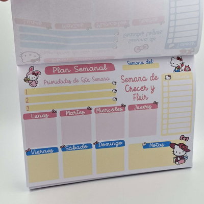 Hello Kitty Planner Semanal A4 PDF Imprimible Taco / Block 