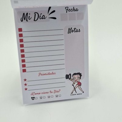 Betty Boo PDF Imprimible Taco / Block de Nota A6 
