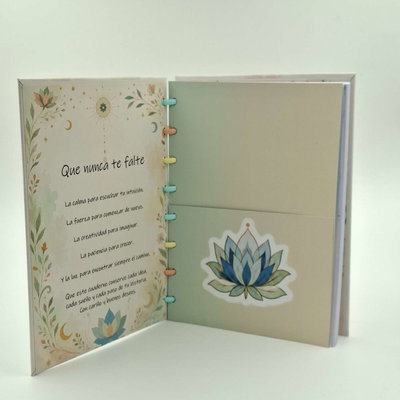 Cuaderno A5 "Manito de Fatima" Tapa dura con sistema de discos
