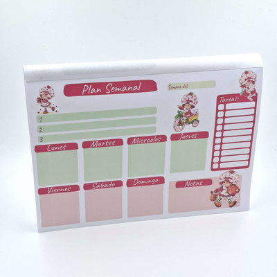 Frutillita Planner Semanal A4 PDF Imprimible Taco / Block 