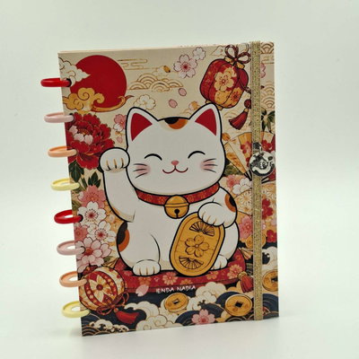 PDF Imprimible Cuaderno A5 Gatito Neko Golde Fortune