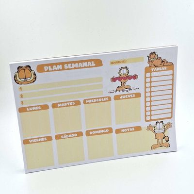Garfield Planner Semanal A4 PDF Imprimible Taco / Block 