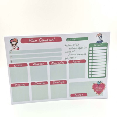 Frida Planner Semanal A4 PDF Imprimible Taco / Block 