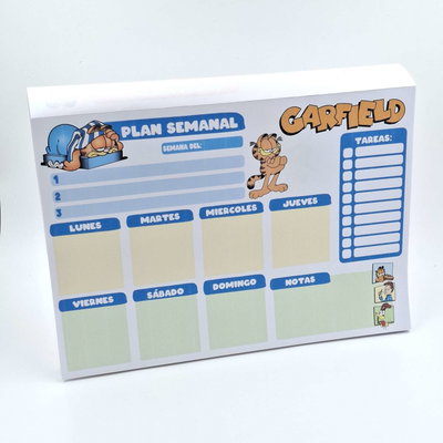 Garfield Planner Semanal A4 PDF Imprimible Taco / Block 