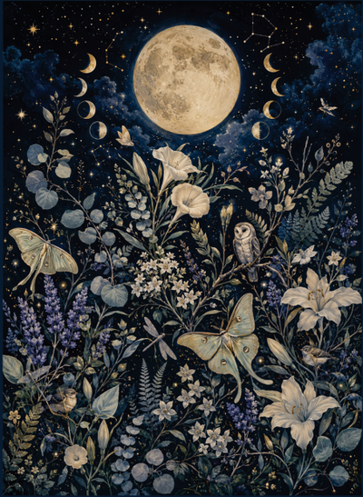 PDF Imprimible Cuaderno A5  Jardín Lunar