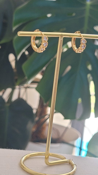Aros Brisuela Corazóncitos Gold 