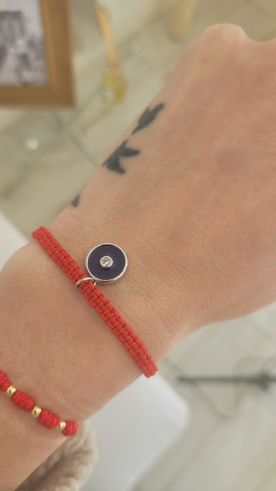 Pulsera blue de oro laminado blanco 