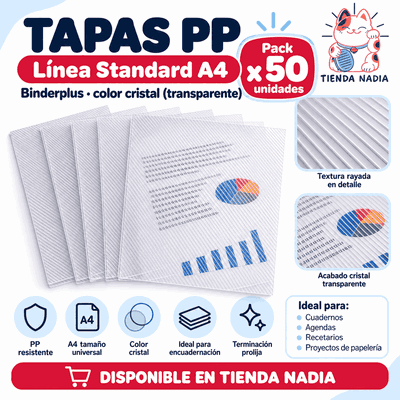 Tapas PP A4 Binderplus – | Cristal Transparente ✨
