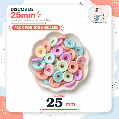 Pack 100 Discos Chicos - 25mm Colores a Elección 