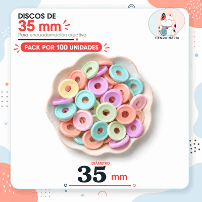 Pack 100 Discos Grandes - 35mm Colores a Elección 