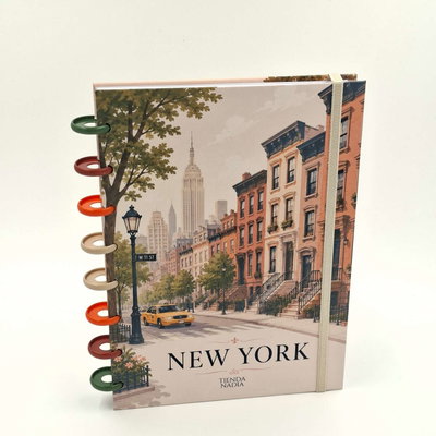 Cuaderno A5 "Nueva York" Tapa dura con sistema de discos