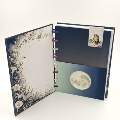 Cuaderno A5 "Jardin Lunar" Tapa dura con sistema de discos