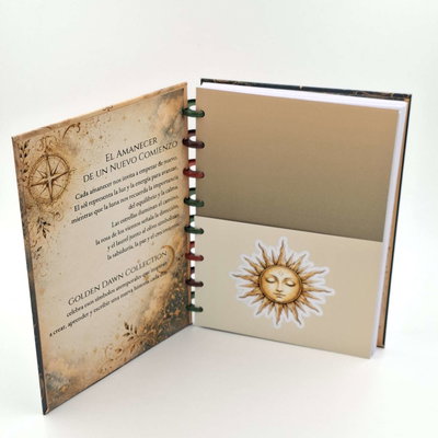 Cuaderno A5 "Amanecer Dorado" Tapa dura con sistema de discos