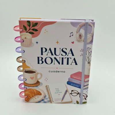 Cuaderno A5 "Bonita Pausa" Tapa dura con sistema de discos