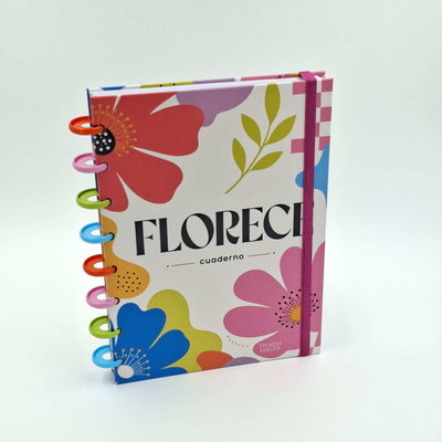 Cuaderno A5 "Florece" Tapa dura con sistema de discos