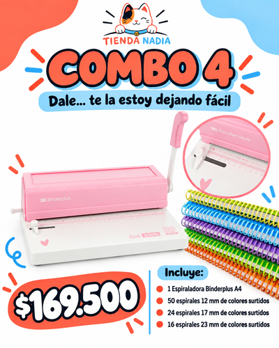 COMBO 4 – Espiraladora Binderplus + Espirales