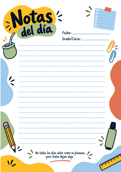 Taco / Block de Nota A5 Días de Aula