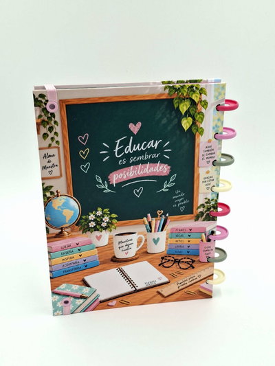 Cuaderno A5 "Alma de Maestra" Tapa dura con sistema de discos