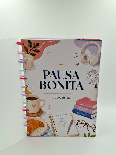 Cuaderno A4 "Pausa Bonita" Tapas Esmeriladas con sistema de discos