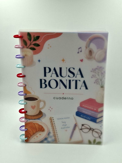 Cuaderno A4 "Pausa Bonita" Tapas Esmeriladas con sistema de discos