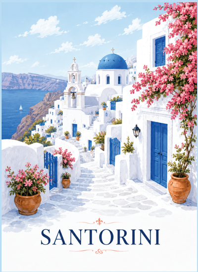 PDF Imprimible Cuaderno A5  Santorini