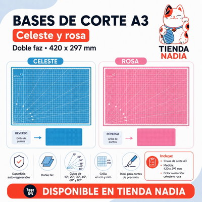Tabla Base De Corte A3 Plancha Guia Milimetrada Doble Cara Cutter Regla