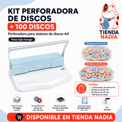 Kit Creá con Discos – Perforadora A4/A5 + 100 Discos ✨