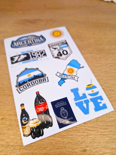 Planchita Sticker Argentina 15 x 10 Impresion UV