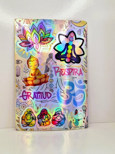 Planchita Sticker Holograficos Zen  15 x 10 Impresion UV